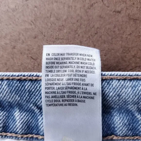 American Eagle Barrel Jeans Women 4 Blue Stone Wash Distressed Y2K - Picture 12 of 12